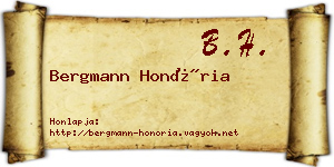 Bergmann Honória névjegykártya